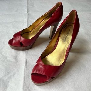 Marc Fisher Red Platform Leather Heels